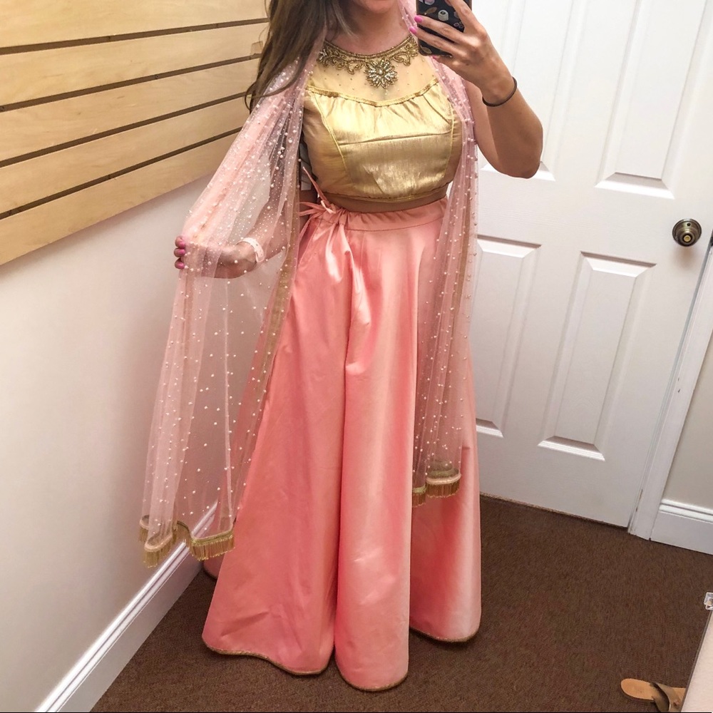 NWT Pink & Gold Lehenga / Indian Outfit